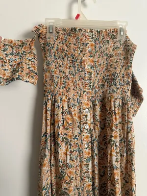 Altar’d State Olivia Maxi Dress Floral Smock Off Shoulder High Low, Women Small thumbnail 5