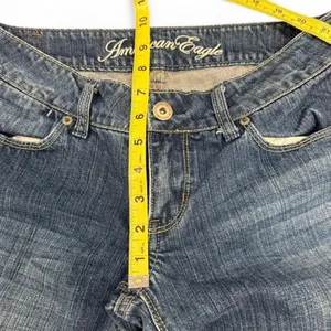American Eagle Vintage Y2K Low-Rise Light Wash Distressed Straight Leg Jeans thumbnail 6