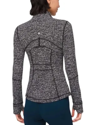 Lululemon Define Jacket Zip Front‎ Knotted Jacquard Black White Women’s size 6 thumbnail 3
