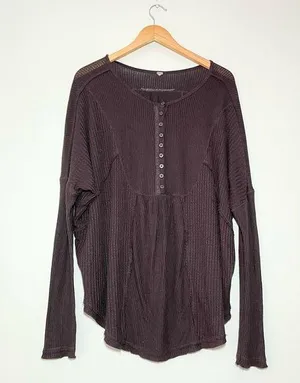 Free People Leo Henley Thermal Top thumbnail 1