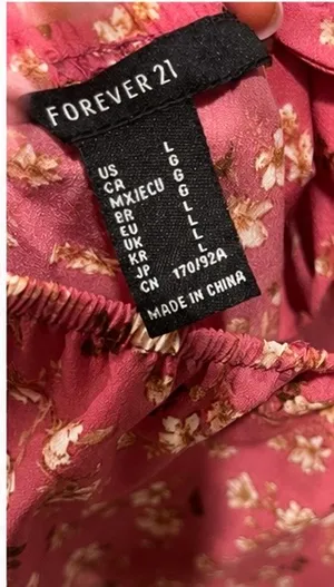 Forever 21 Rose-Pink Floral Midi Dress. Size large. Tie back detail. thumbnail 2