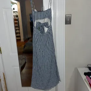 Olivaceous gingham front tie dress thumbnail 4