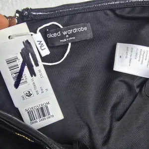 Naked Wardrobe NWT Womens Black Vinyl Tube Top‎ Strapless Zip Back NW-T3406-VL M thumbnail 5