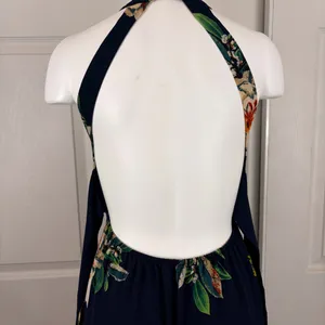 NLW high neck open back floral slit maxi dress thumbnail 11