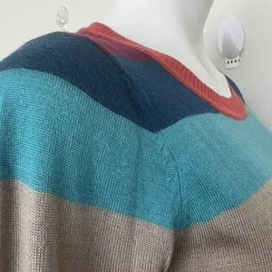 𝅺Vintage wool sweater dress SMALL pink blue Long Sleeve comfy cozy Hippie thumbnail 9