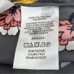 Loft Floral‎ Satin Faux Wrap Scarf Skirt Grey Coral Medium thumbnail 11