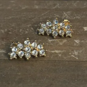 Vintage Avon thick gold rhinestone necklace, earrings and ring set thumbnail 6