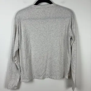 Bombas Pima Cotton Donegal Long Sleeve Tee Womens Size Small Speckled Soft White thumbnail 5