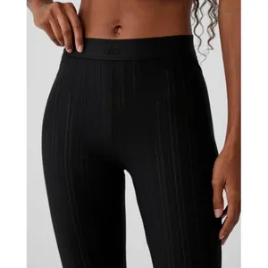 NEW Alo High-Waist Euphoria Leggings Black Mesh Sheer See-Through Transparent S thumbnail 3