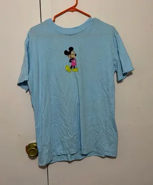 Disney Light Blue Tee with Small Mickey Graphic thumbnail 1