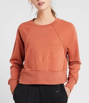 Nike‎ Dri-Fit Get Fit Lux Embossed Cropped Sweatshirt Training Crewneck Size XS thumbnail 1