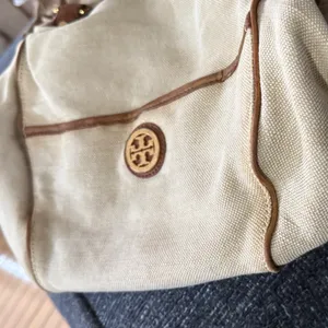 Tory Burch Shoulder Bag Canvas Leather Gold Logo Handbag Ladies Natural/Brown thumbnail 11