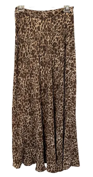Love 21 Women Brown Leopard Print Maxi Skirt XS High Waist Lined Animal‎ Print thumbnail 1