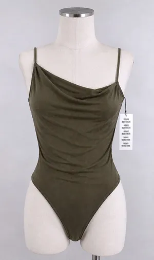Urban Outfitters Out from Under Cowl‎ Neck Ribbed Bodice Olive Green Small NWT thumbnail 1