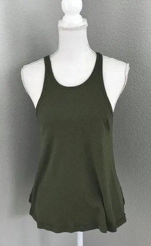 Free People Women Size Small Green Racerback Long Beach Tank Top thumbnail 1
