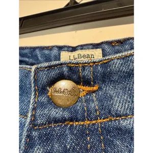 L.L.Bean Original Fit Relaxed 100% Cotton Plaid Lined Elastic Waist Jeans SZ 18W thumbnail 4