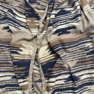 Lucky Brand Womens Open Cardigan Sweater Small Navy Tribal Aztec Long Pockets‎ thumbnail 4