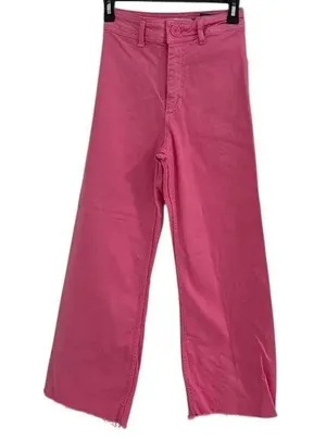 ZARA Pink Jeans Wide-Leg High-Waisted thumbnail 1