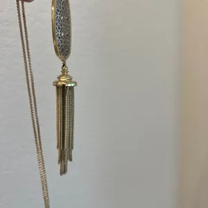 Kendra Scott Rayne Two Tone Gold and Silver Filigree Long Pendant Necklace thumbnail 7