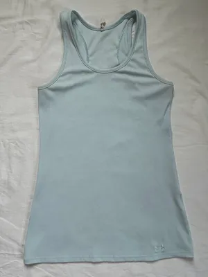 Under Armour HeatGear Ribbed Racerback Tank Top Light Blue Size‎ Medium thumbnail 1