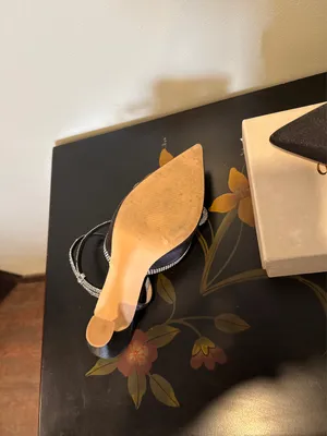 Black Rinestoned Heels Size 9 thumbnail 3