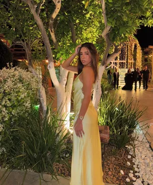 Zara maxi dress flowy butter yellow satin effect wedding evening party thumbnail 8