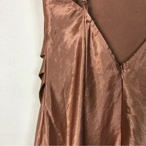 Selfie Leslie Mauve Pink‎ Cowl Neck Midi Slip Dress S thumbnail 3