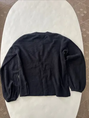 NWT Madewell Black Balloon Sleeve Stretchy Longsleeve Sweater XXS thumbnail 2