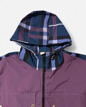 10.Deep x Pokémon Pikachu hooded windbreaker jacket purple plaid size L thumbnail 2