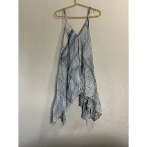 World market Handkerchief shirt S M Blue Floral Boho Relaxed Flowing Festival thumbnail 4