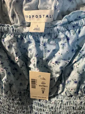 Aeropostale Light Blue Floral Smocked Mini Dress thumbnail 7
