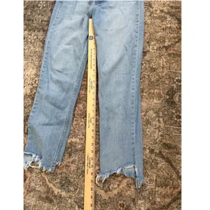 Reformation High Rise Straight Leg Raw Hem Jeans Light Wash Blue Size 27 thumbnail 4