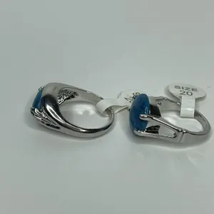 Size 20 Cocktail Ring Silver Tone Turquoise Teal Colored‎ Faux Stone Boho thumbnail 2
