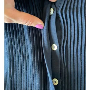H&M navy pleat front blouse thumbnail 9