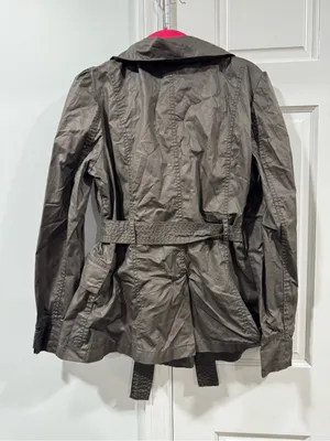 Women's Taupe Utility Belted Jacket with Gathered Shoulders thumbnail 5