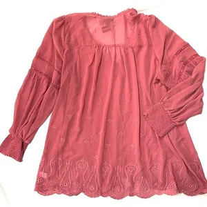 Torrid eyelet long sleeves smocked blouse thumbnail 6