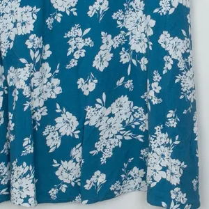 NWT Old Navy Floral Mini Dress Size S Teal Blue Short Sleeve‎ Rayon Pockets thumbnail 4