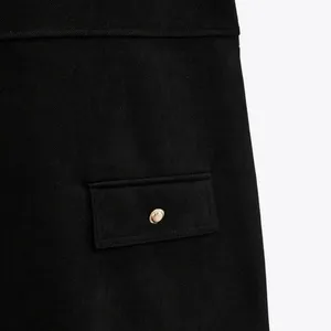 Zara Black Faux Suede Round Neck Short Sleeve Casual Mini T-Shirt Dress Size M thumbnail 9