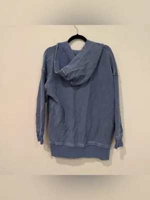 Aerie Blue Textured Oversized Hoodie XS thumbnail 5