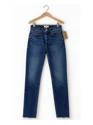 NWT Revolve x RE/DONE High Rise Button Front Ankle Crop Jeans thumbnail 5