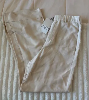NWT Zara Women's Cream Flare Pants thumbnail 1