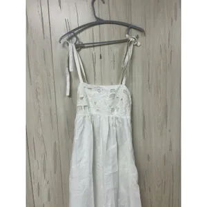 Zimmermann Linen White Eyelet Broderie Sun Dress Bridal Resort Size 0 thumbnail 4