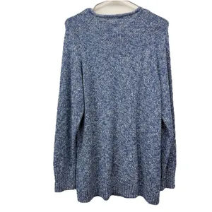 LL Bean Blue Cotton Ragg Funnelneck Pullover Tunic Sweater Size XL‎ thumbnail 8