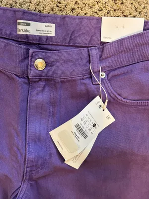 Bershka Purple Baggy Game Day Pants thumbnail 3