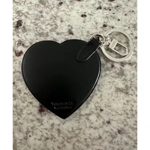 Tiffany & Co. New Black‎ Leather Heart Rtt Return to Tiffany Keychain Keyring thumbnail 4