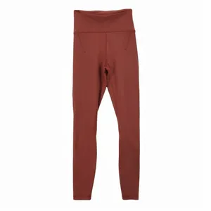 Lululemon Mid Rise 7/8 Leggings Dark Terracotta Mesh Panels Athleisure Size 4 thumbnail 2