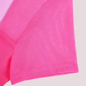 NWT‎ REORIA Mesh Sleeve Square Neck Bodysuit – Hot Pink – Small thumbnail 5