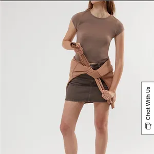 PS Basics by Pacsun Nicole Baby Short Sleeve Crew Neck Brown T-Shirt Medium Y2K thumbnail 2