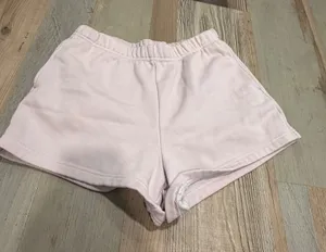 Fabletics Fleece Sweat Shorts Small Light Pink Elastic Waist Pockets Lounge thumbnail 1