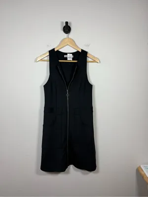 Abercrombie & Fitch Full Zip Mini Dress Womens Medium Black Stretch Golf Style thumbnail 4